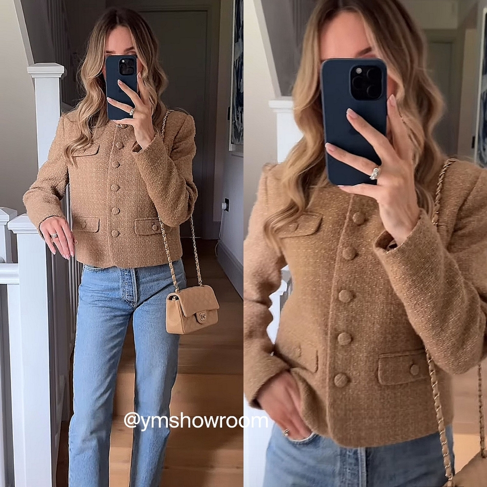 MANGO Tweed Blazer